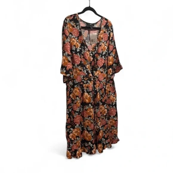 Forever 21 Floral Dress - Black, Pink, Orange - Picture 2 of 7